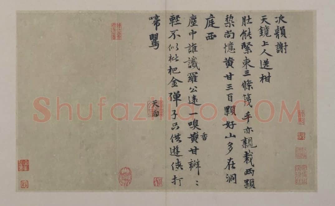 张雨行书送柑二诗帖页 | 故宫书法类藏品