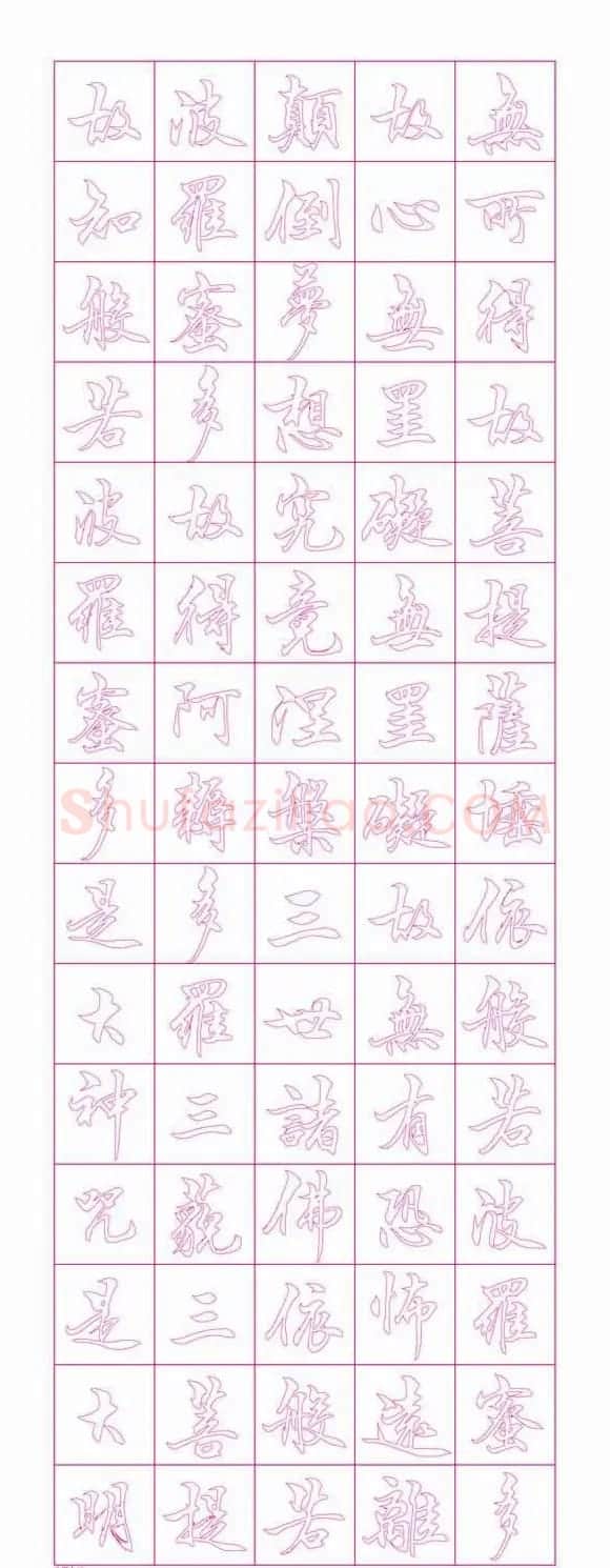 苏泽立心经书法行书红模子 | 软笔行书字帖