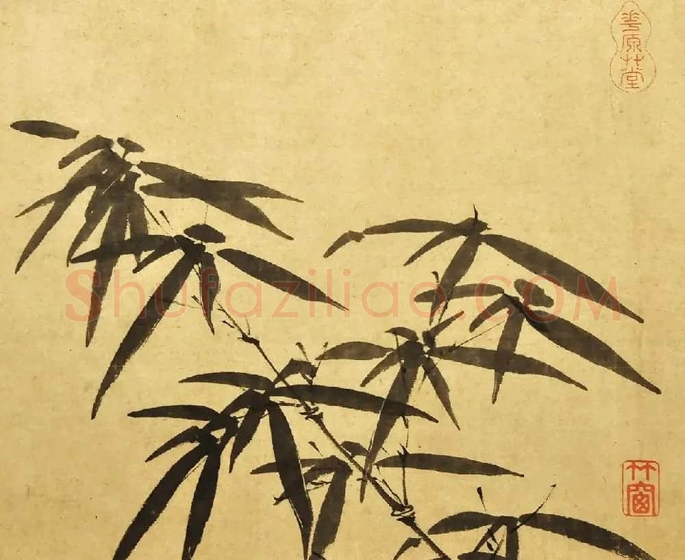 元代赵雍字画欣赏《墨竹图+自题诗一首》 | 传世书法作品鉴赏