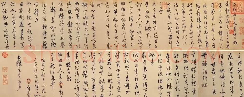 王阳明45岁行草书《龙江留别诗卷》 | 书法长卷