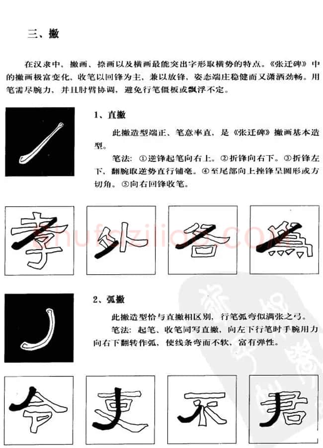 隶书学习教材《张迁碑笔法详解》 | 毛笔隶书字帖