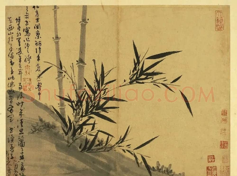 元代吴镇71岁书画册《墨竹谱》 | 传世书法作品欣赏