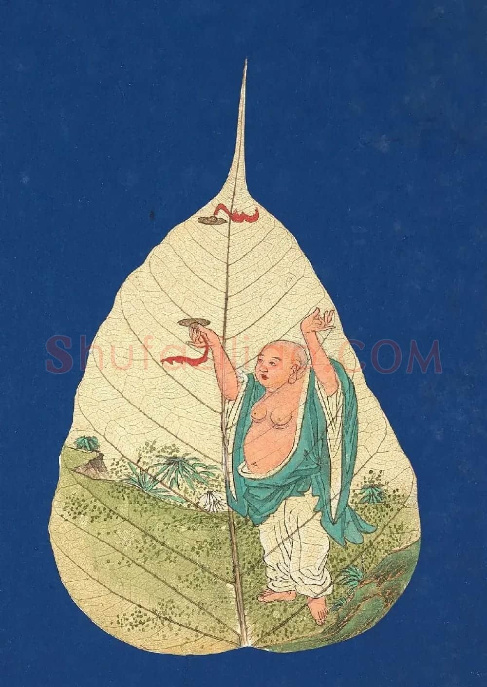 金字隶书题赞《菩提叶彩绘佛像集》 | 传世书法作品鉴赏