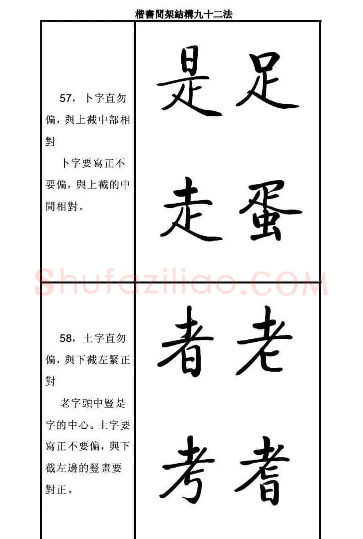 启功字帖楷书间架结构九十二法 | 毛笔楷书字帖