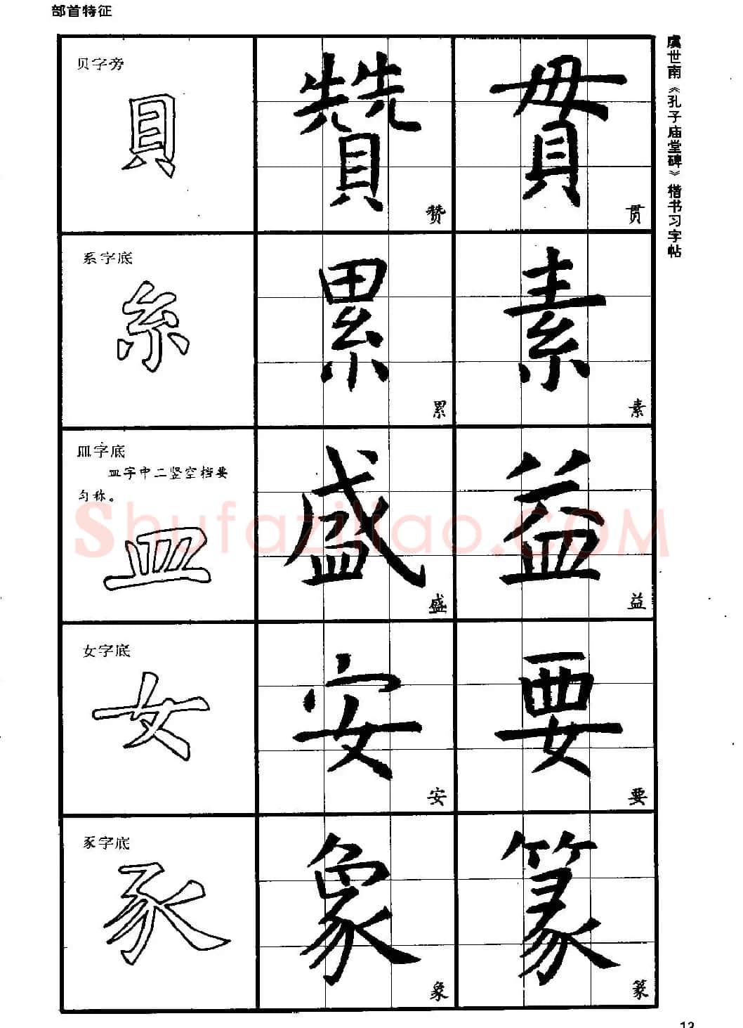 虞世南《孔子庙堂碑》楷书习字帖 | 毛笔楷书字帖