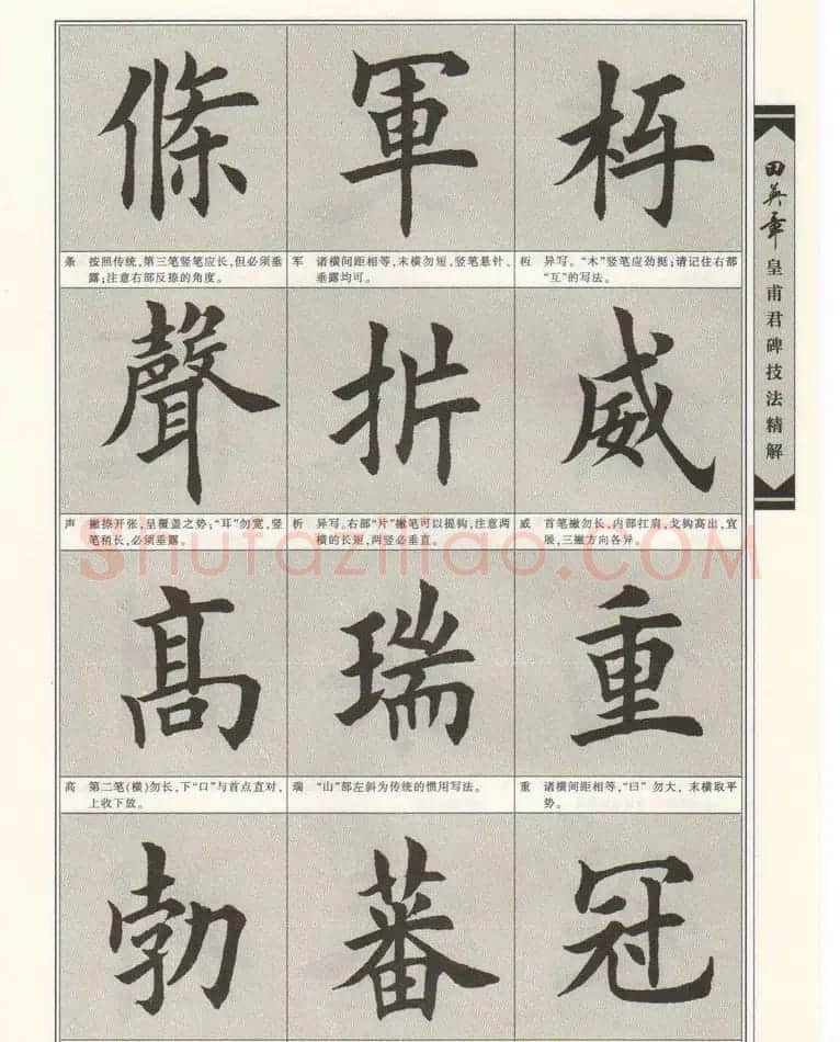 欧楷字帖欣赏《田英章皇甫君碑技法精解》 | 毛笔楷书字帖