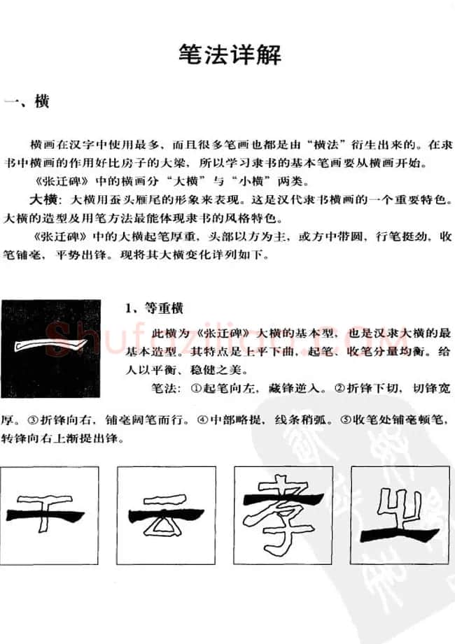 隶书学习教材《张迁碑笔法详解》 | 毛笔隶书字帖
