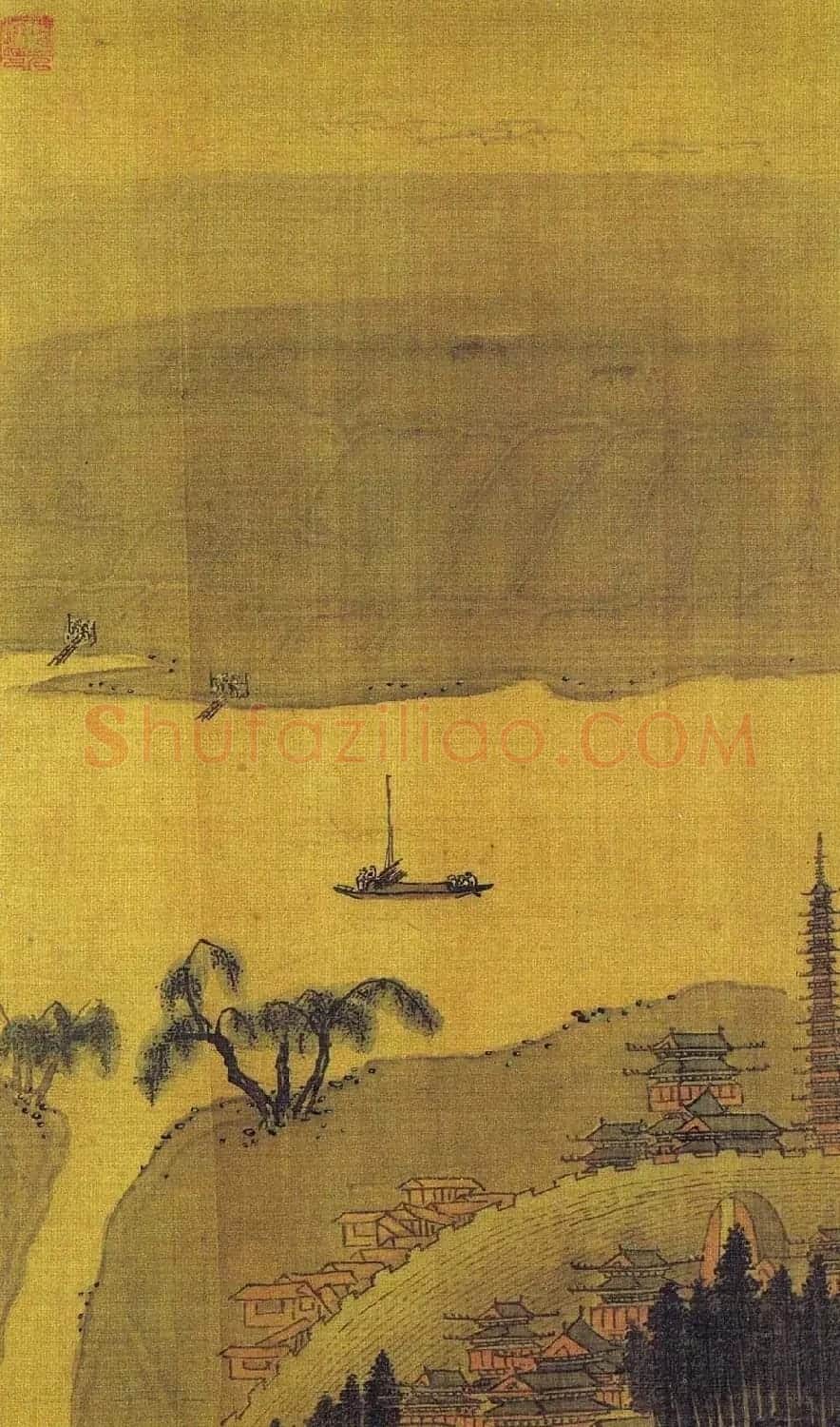 吴门画派班首沈周书法字画欣赏《雨江名胜图册》 | 传世书法作品欣赏
