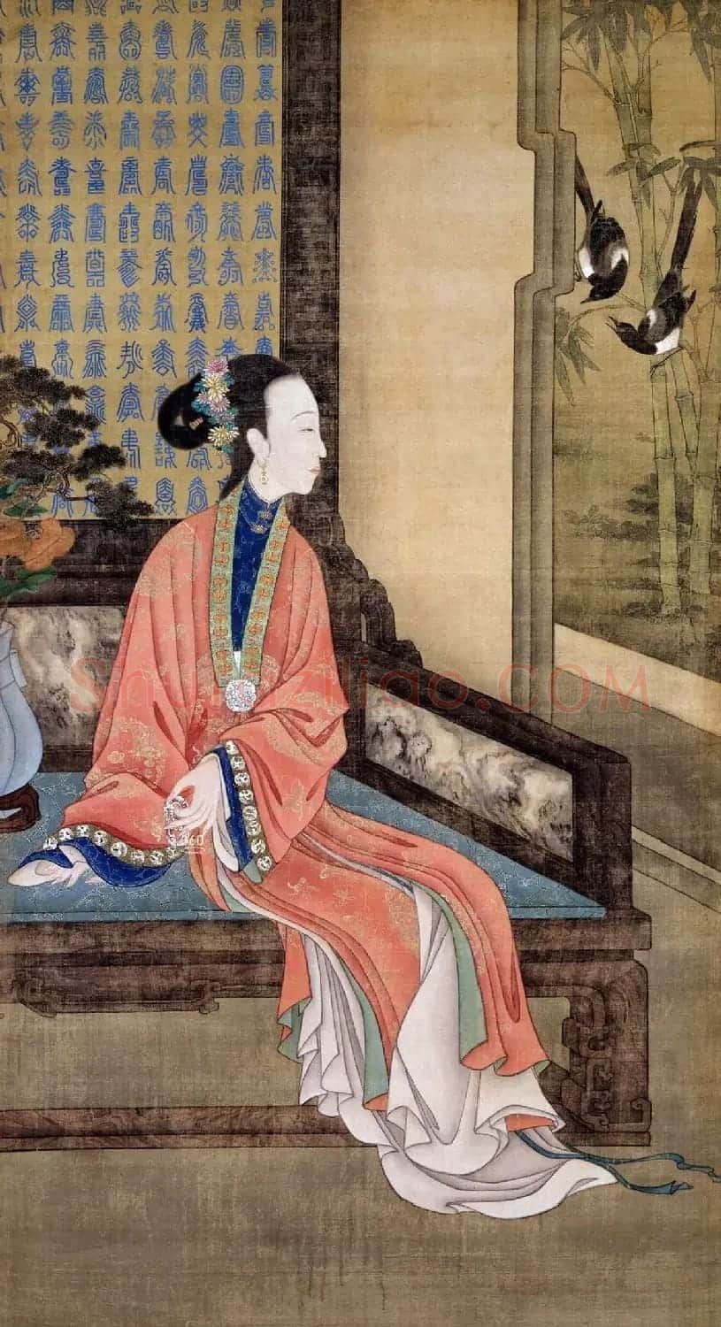清初宫廷工笔重彩人物画《十二美人图》 | 传世书法作品欣赏