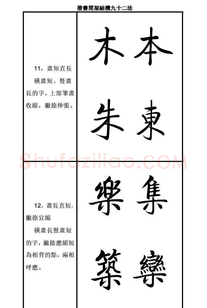 启功字帖楷书间架结构九十二法 | 毛笔楷书字帖