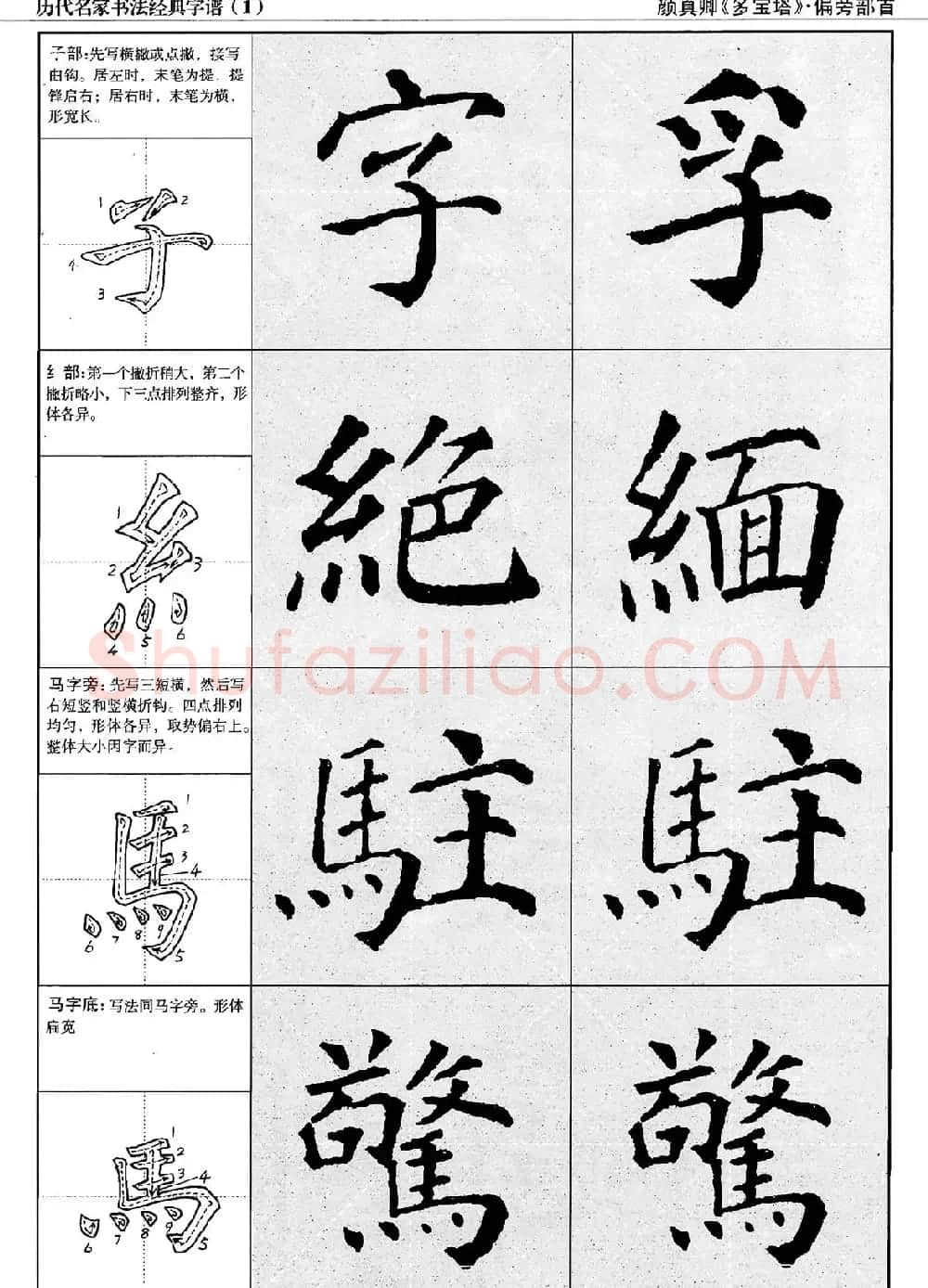 经典字帖：颜真卿多宝塔字谱 | 软笔楷书字帖