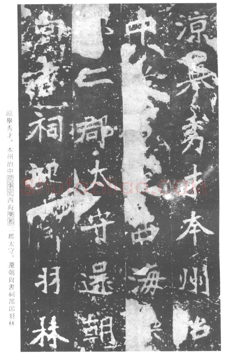 张猛龙碑前秦北朝碑刻碑拓,摘自前秦北朝张猛龙碑(全本)