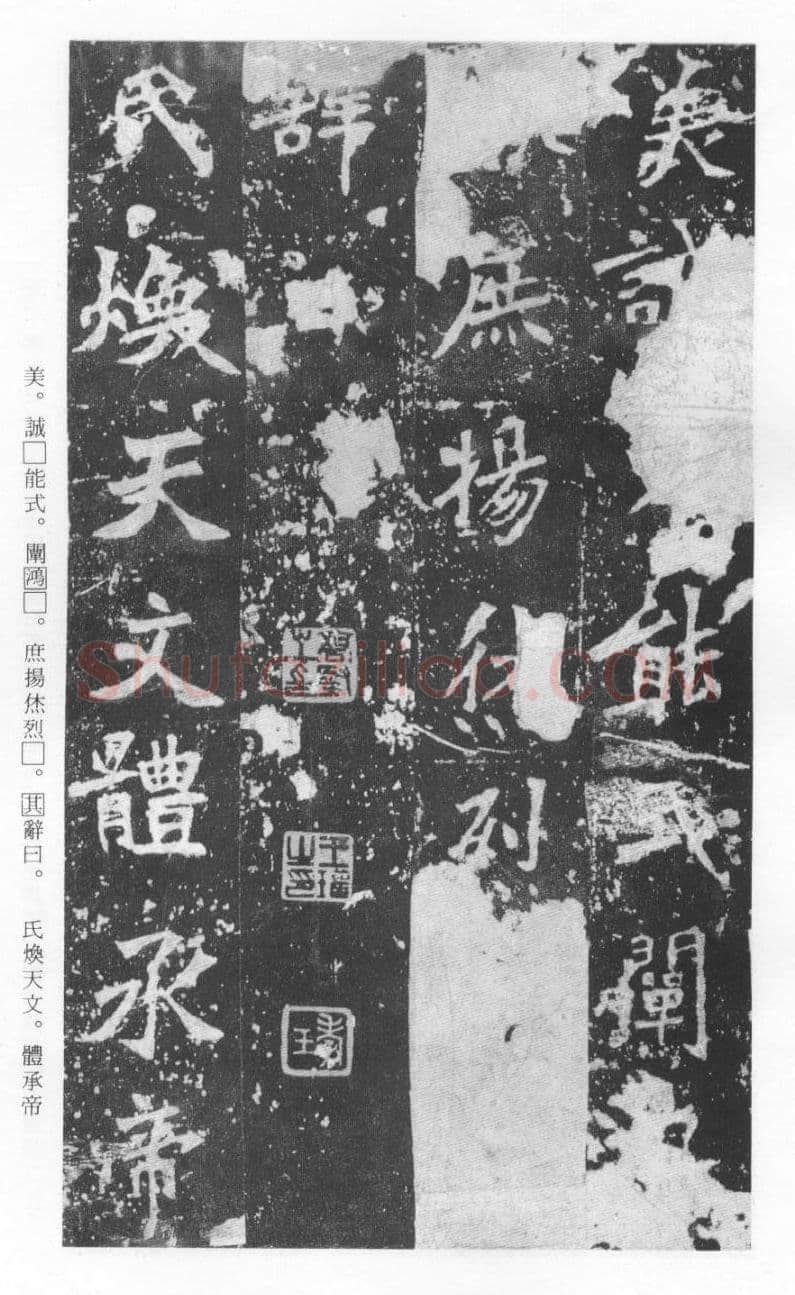 张猛龙碑前秦北朝碑刻碑拓,摘自前秦北朝张猛龙碑(全本)