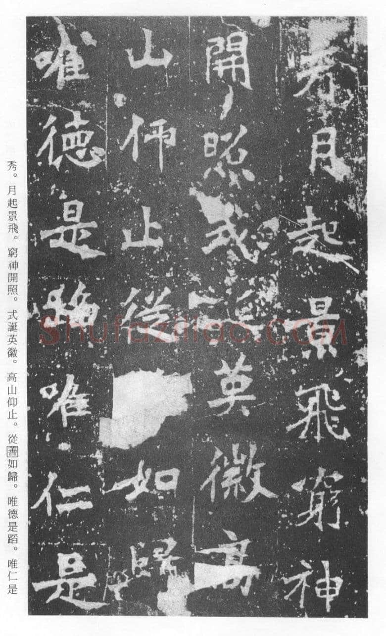 张猛龙碑前秦北朝碑刻碑拓,摘自前秦北朝张猛龙碑(全本)