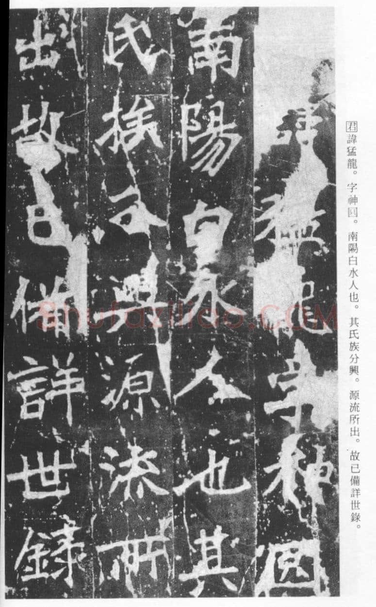 张猛龙碑前秦北朝碑刻碑拓,摘自前秦北朝张猛龙碑(全本)