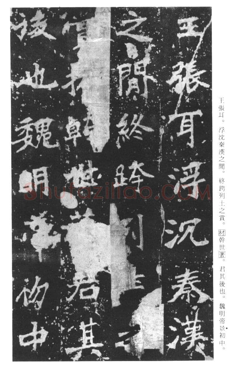 张猛龙碑前秦北朝碑刻碑拓,摘自前秦北朝张猛龙碑(全本)