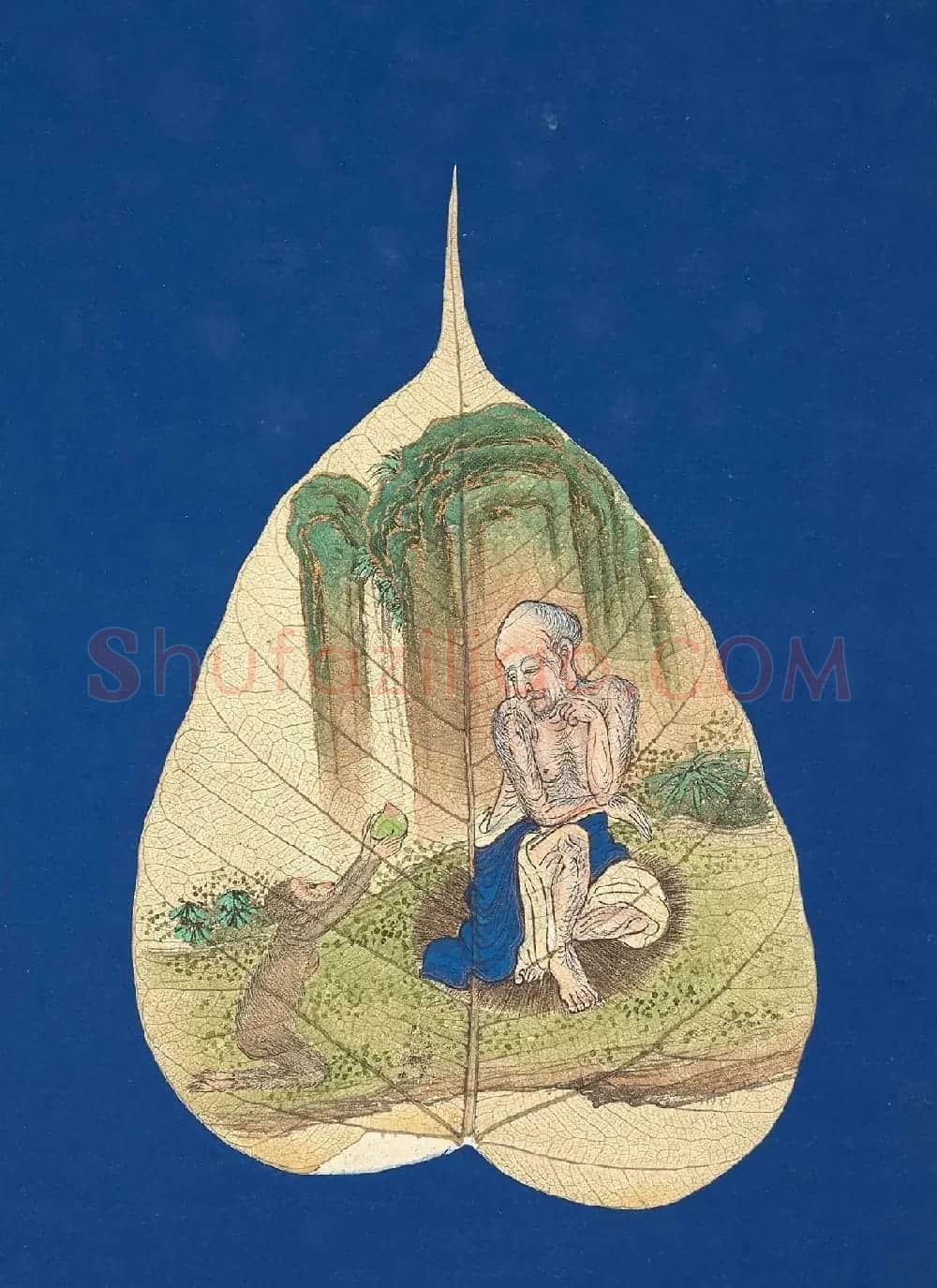 金字隶书题赞《菩提叶彩绘佛像集》 | 传世书法作品鉴赏