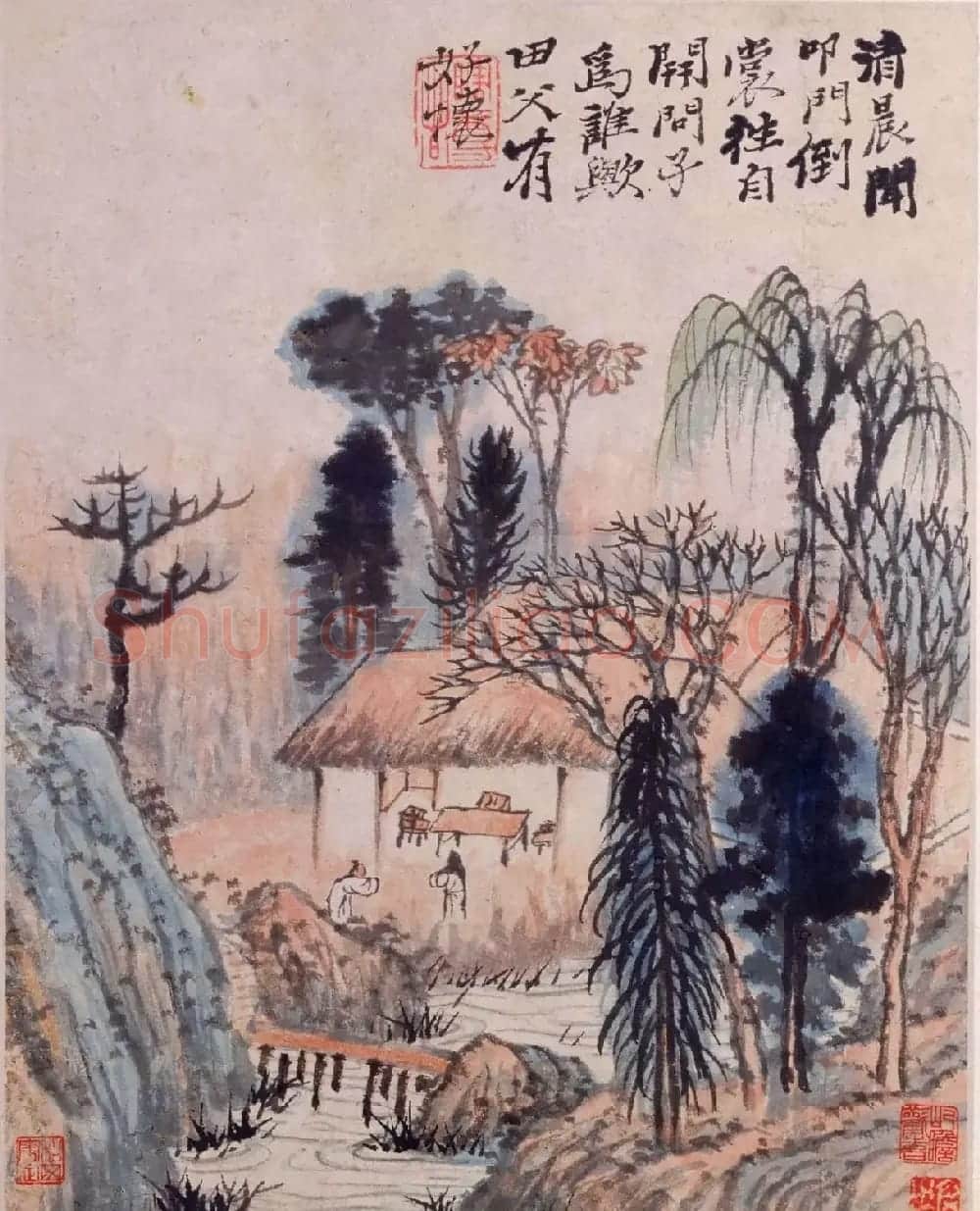 王文治题字石涛绘《陶渊明诗意图册》 | 传世书法作品赏析