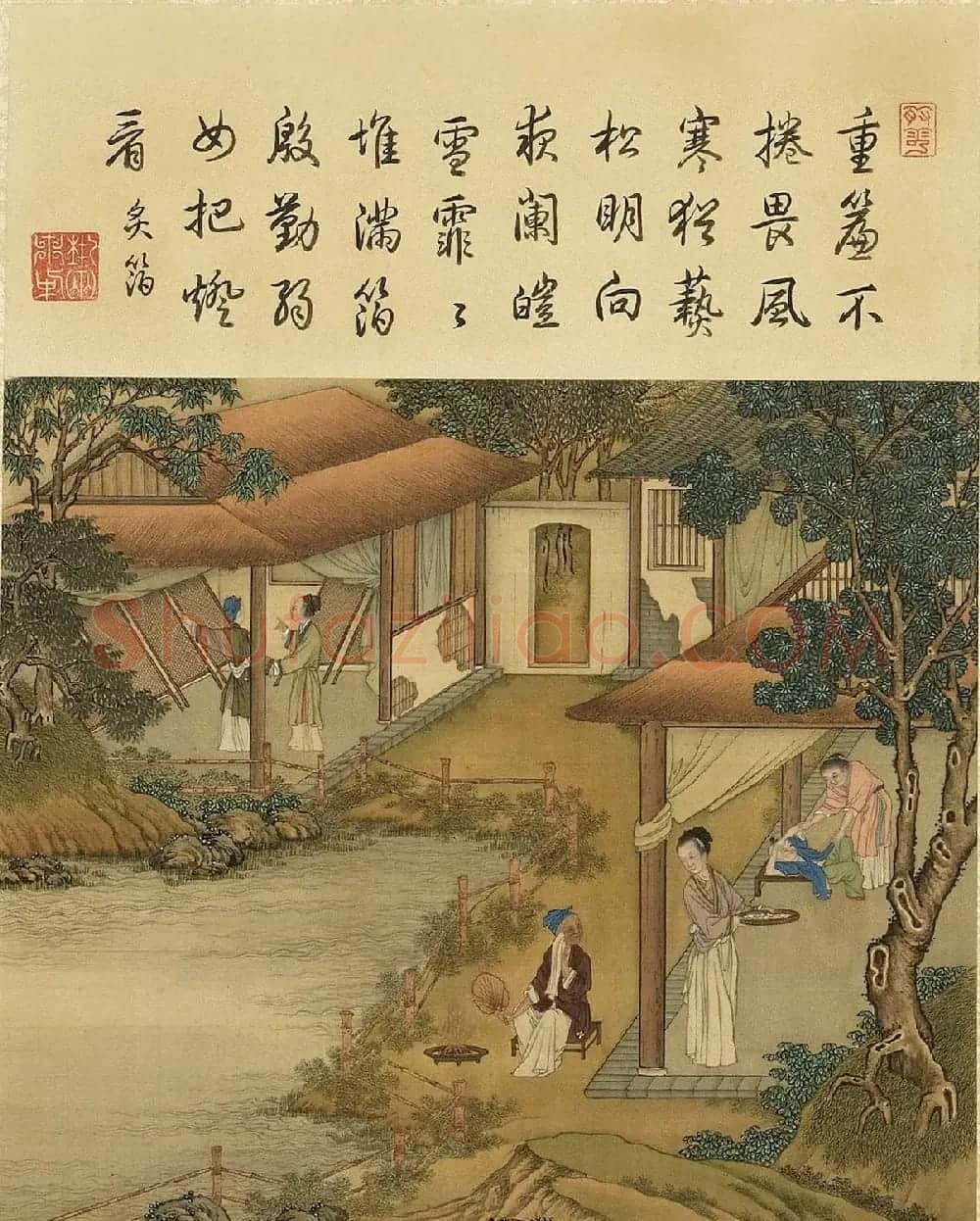 清代宫廷画师陈枚彩绘本《耕织图》 | 传世书法作品欣赏