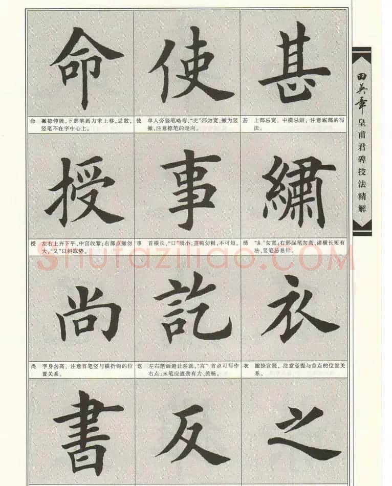 欧楷字帖欣赏《田英章皇甫君碑技法精解》 | 毛笔楷书字帖