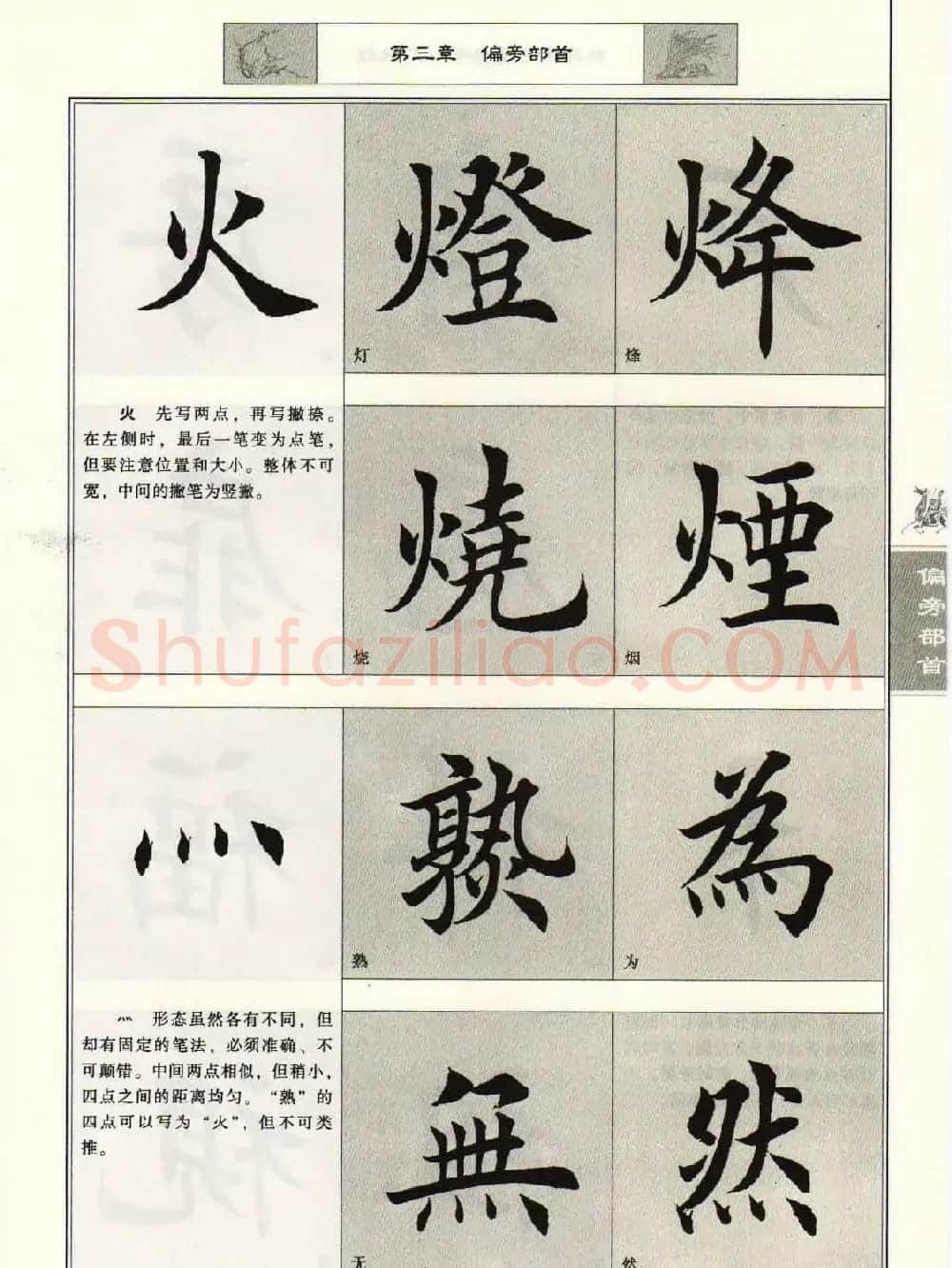 田英章毛笔楷书入门教程--偏旁部首 | 软笔楷书字帖