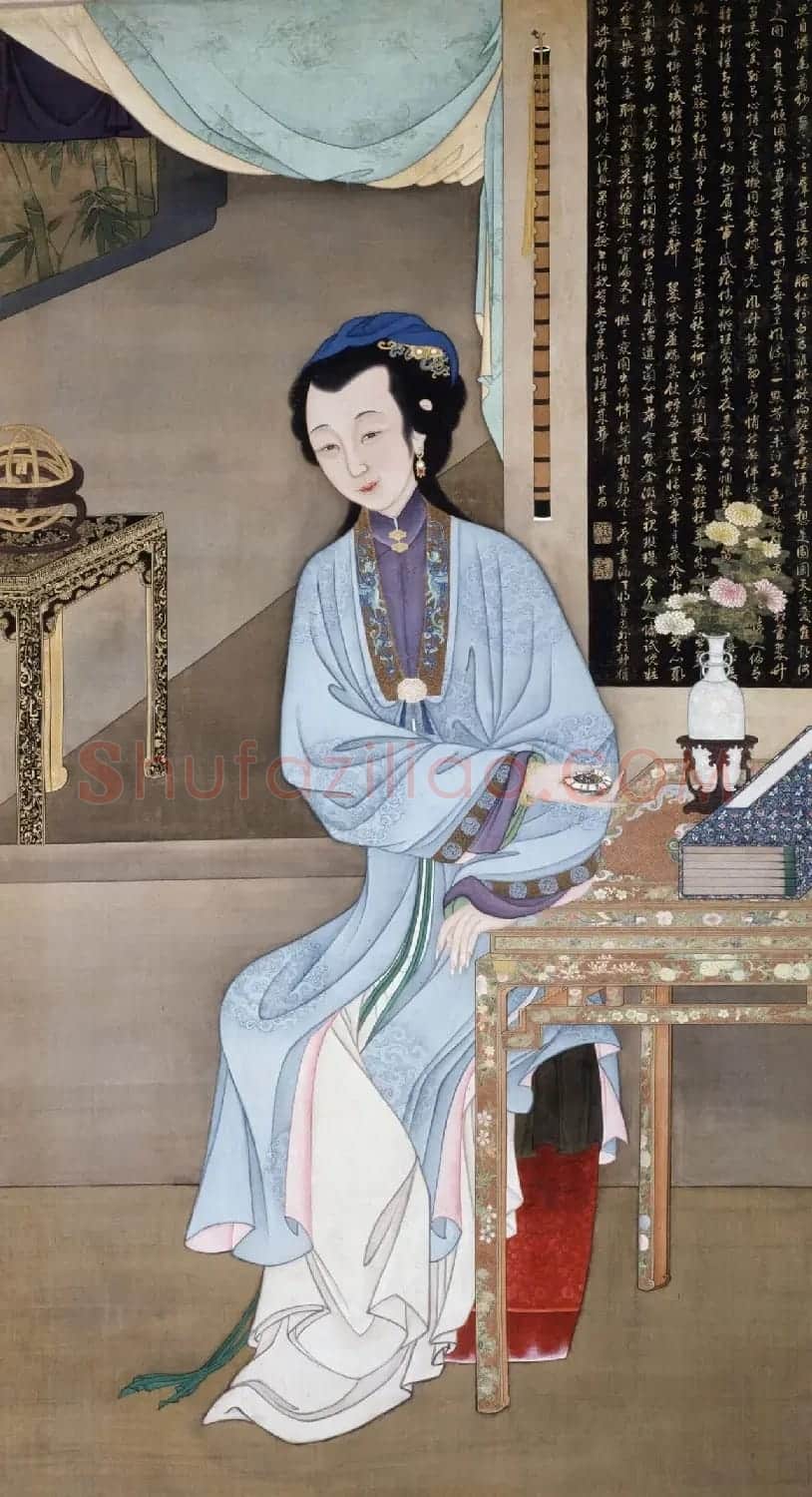 清初宫廷工笔重彩人物画《十二美人图》 | 传世书法作品欣赏