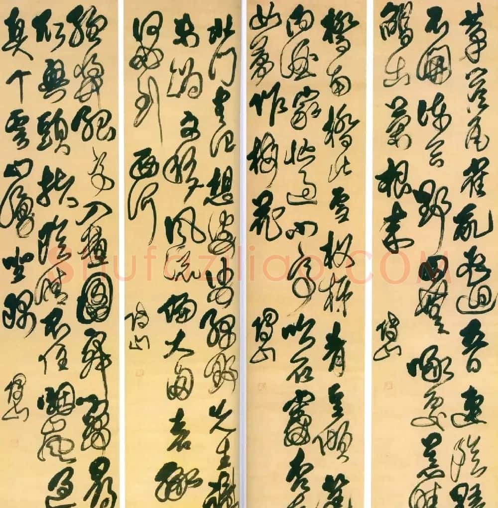 傅青主草书四条屏欣赏 | 名家书法作品精选