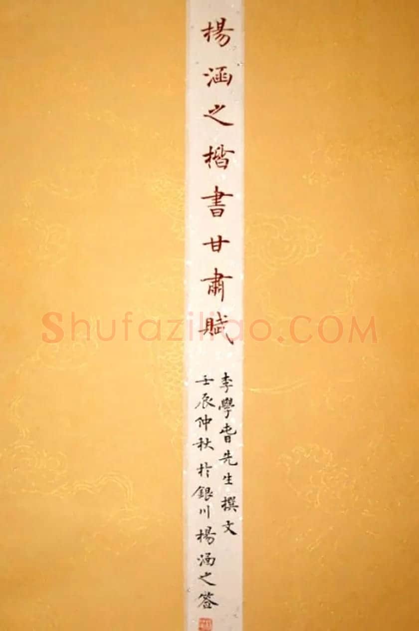 杨华书法册页《杨涵之楷书甘肃赋》 | 毛笔书法作品