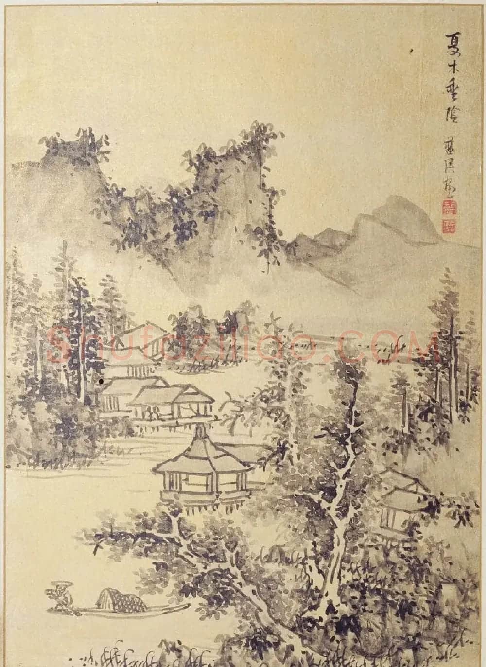 明代蓝瑛绘韩理书跋《澄观图》书画册页欣赏 | 传世书法作品鉴赏