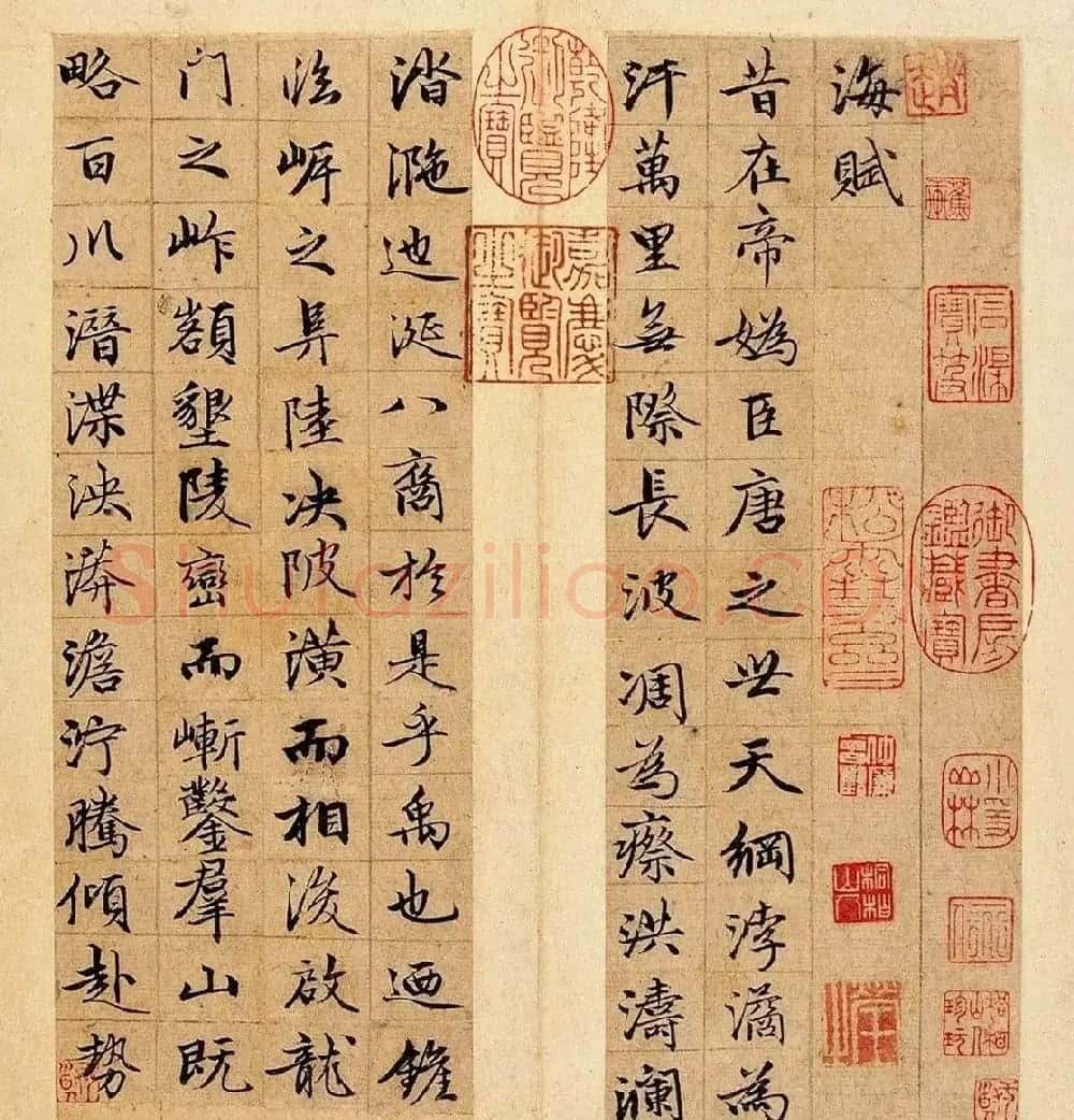 赵孟頫50岁行楷书法册页《海赋》两种 | 名家书法作品赏析