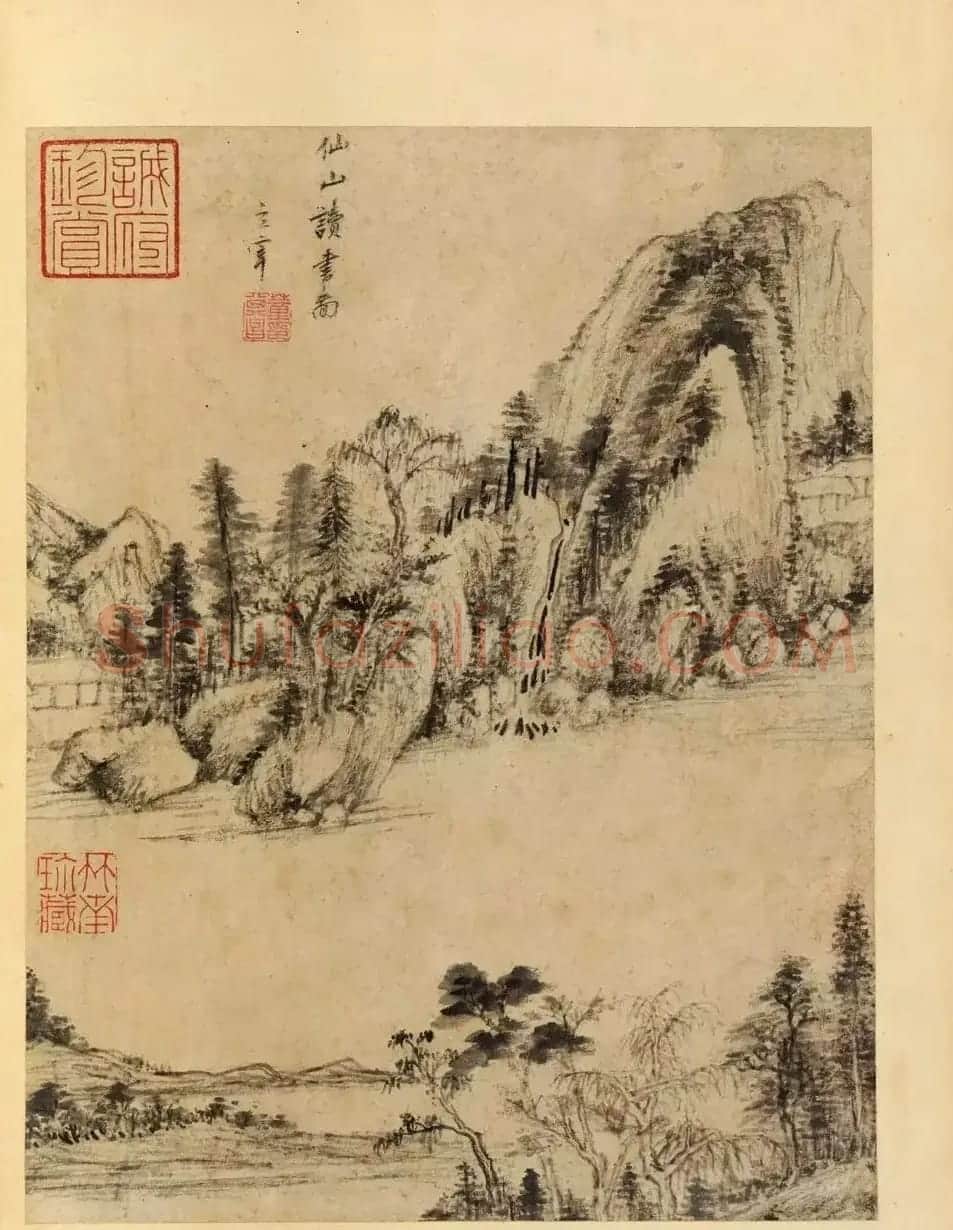 董其昌59岁书画合璧山水小景册页 | 传世书法作品鉴赏