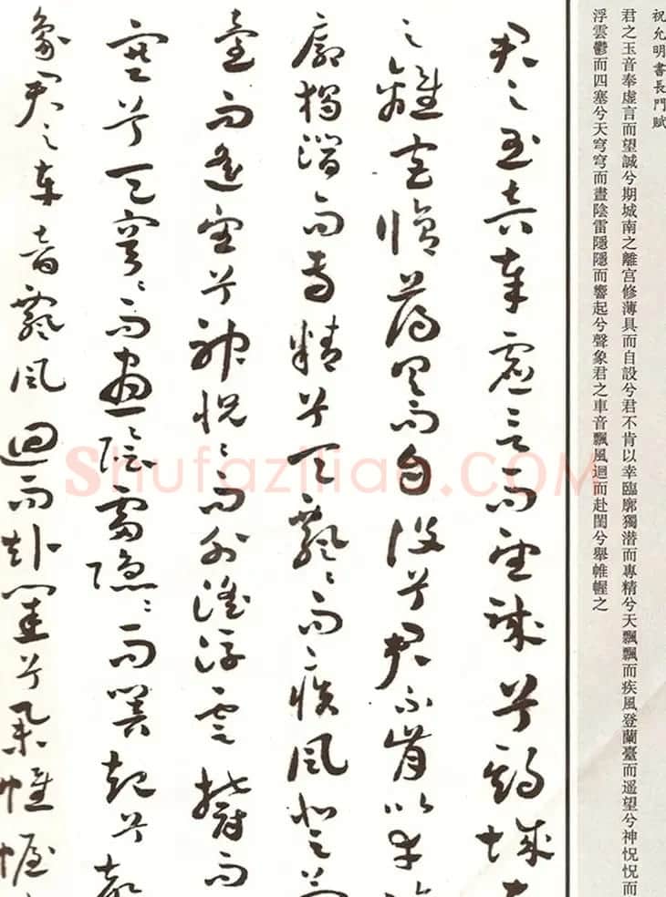 祝枝山章草书法《祝允明书长门赋》 | 书法名家作品欣赏
