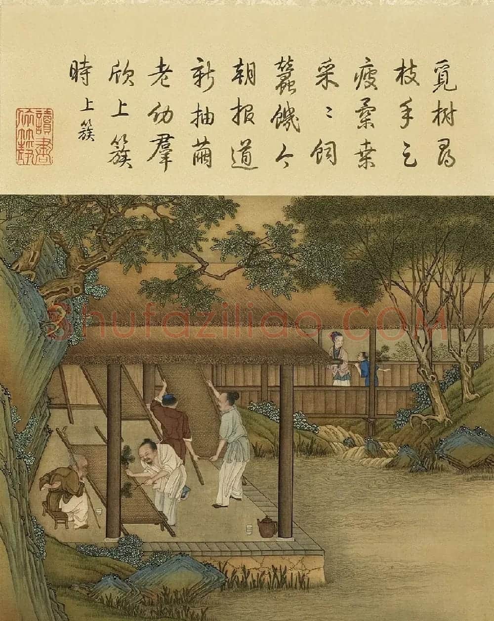 清代宫廷画师陈枚彩绘本《耕织图》 | 传世书法作品欣赏