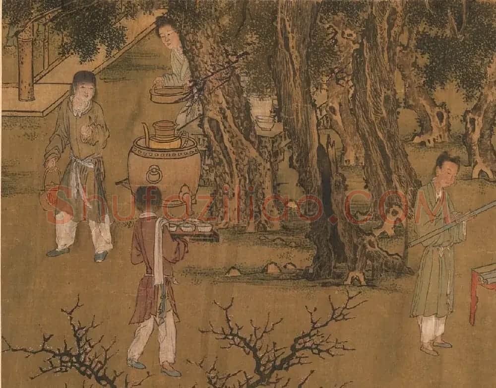 明代谢环杏园雅集图卷(传)附书法题跋 | 传世书法作品鉴赏
