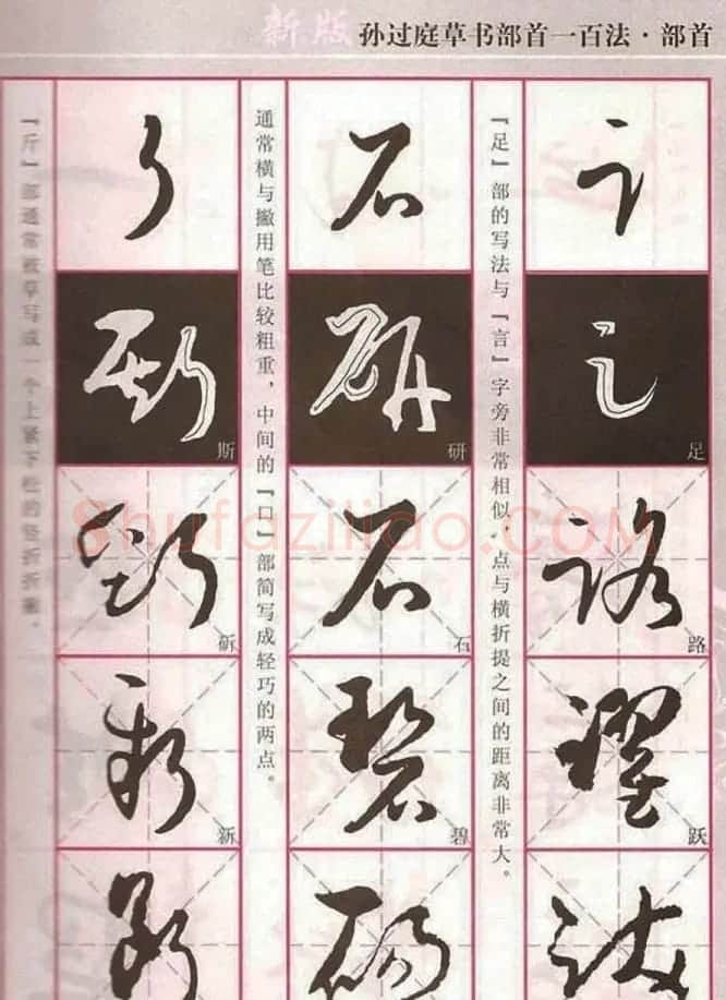 历代名家字帖《孙过庭草书部首一百法》 | 软笔草书字帖