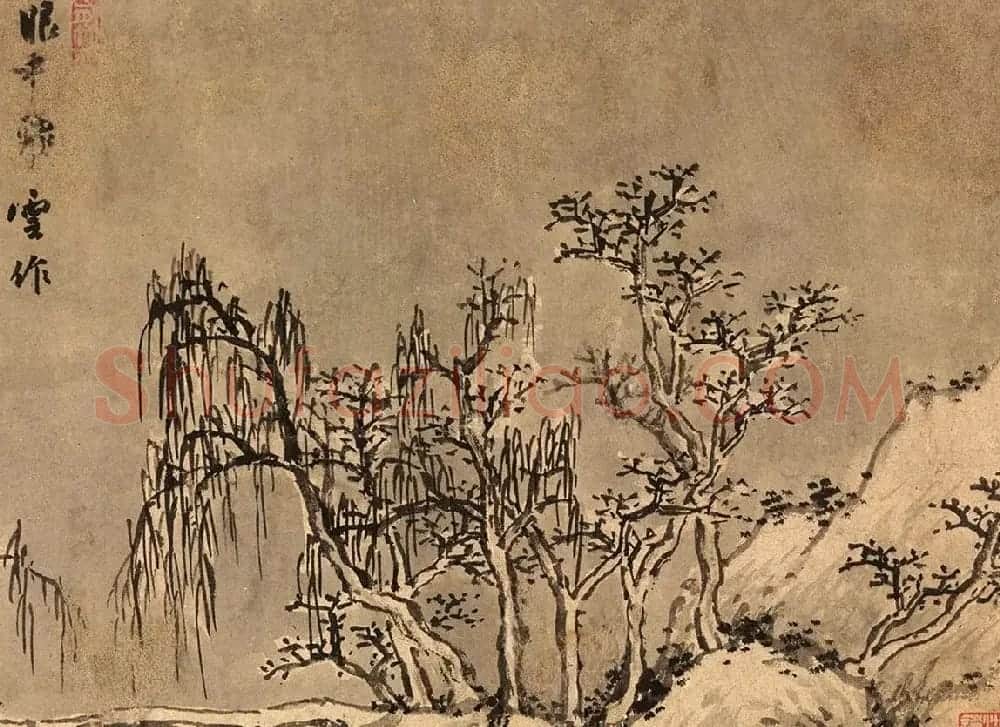 白石翁沈周书画手卷《钓雪图》附书法题跋 | 传世书法作品精选