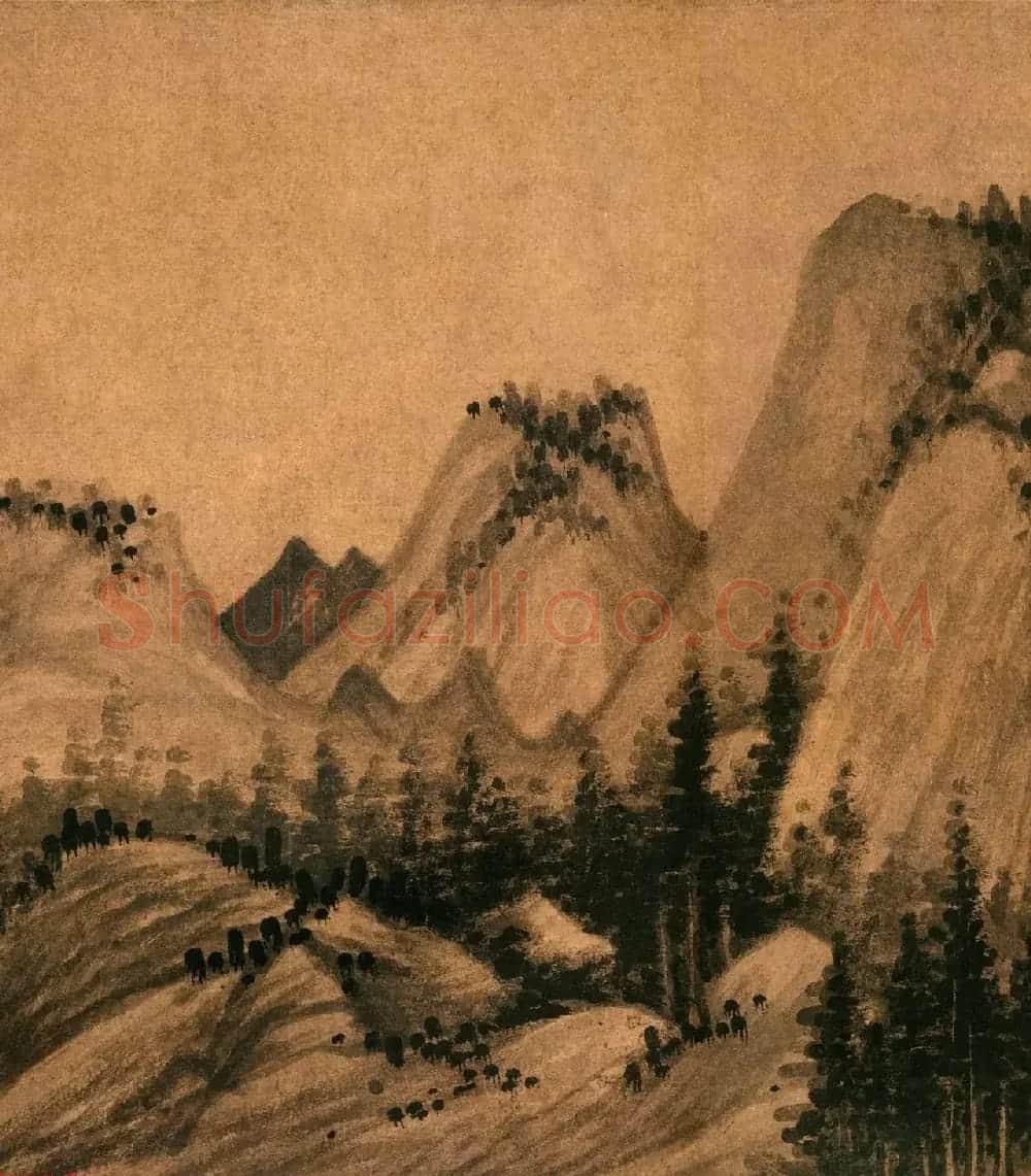 元代书画家吴镇57岁绘中山图卷 | 传世书法作品赏析