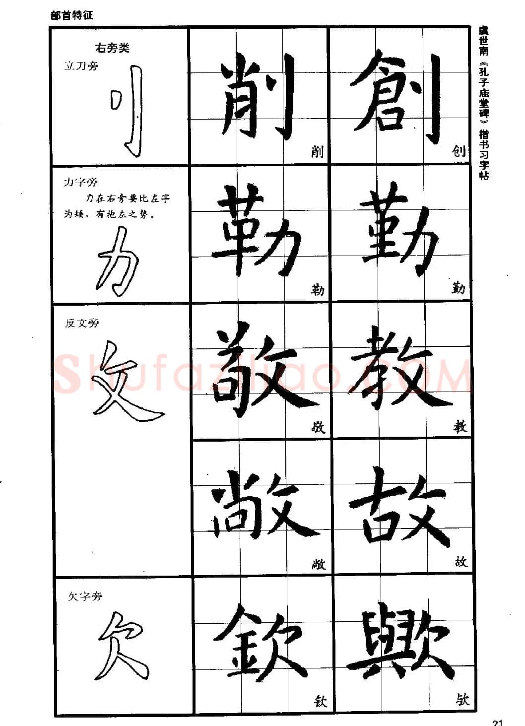 虞世南《孔子庙堂碑》楷书习字帖 | 毛笔楷书字帖