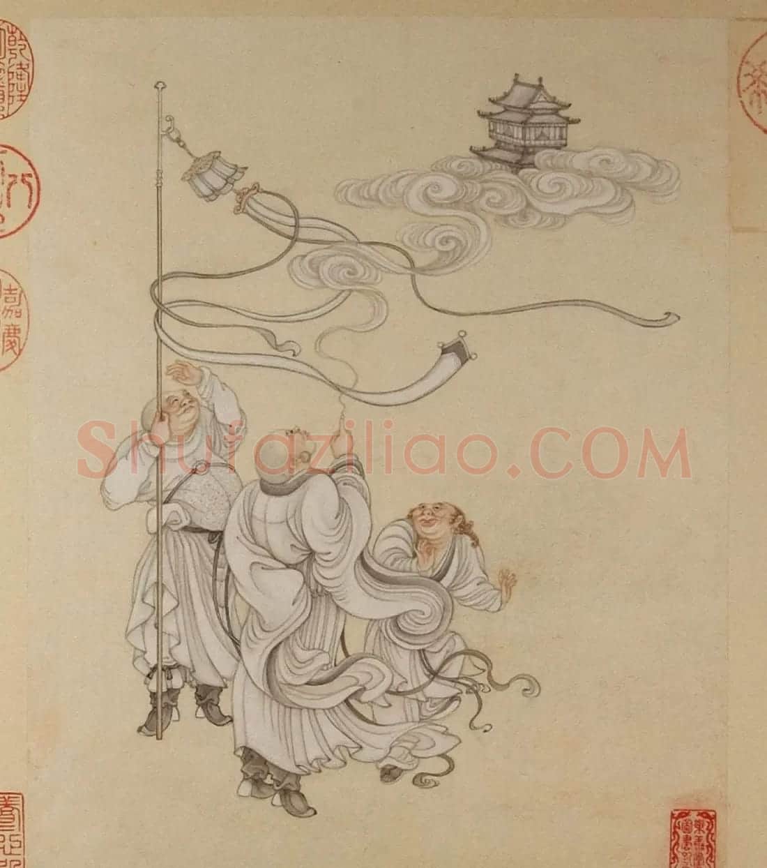清代字画欣赏《罗汉册》(张照书法+冷枚绘画) | 传世书法作品精选