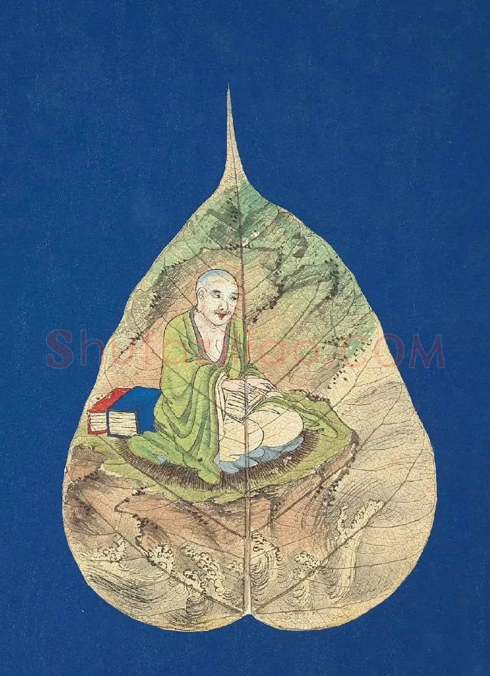金字隶书题赞《菩提叶彩绘佛像集》 | 传世书法作品鉴赏