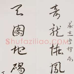 近现代 王蘧常草书《草书奇龙天图七言联》