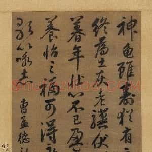元代 边武行书《行书龟虽寿立轴》