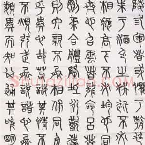 近现代 章炳麟《篆书王弼明爻通变文轴》