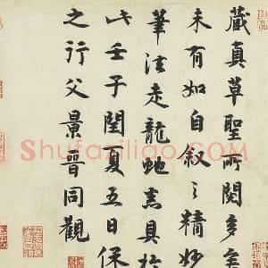 保之行行楷书《题跋怀素自叙帖》