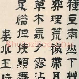 清代 王时敏隶书《隶书陶渊明诗轴》