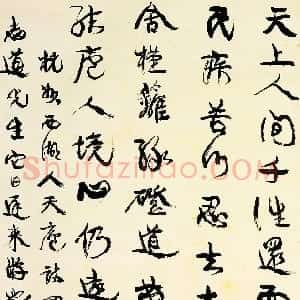 清代 康有为行书《行书天上人间七言轴》