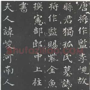 唐代 徐浩楷书《李岘妻独孤峻墓志》