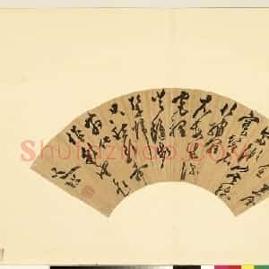 明代 陈淳草书《五言诗扇面》