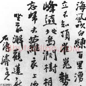 清代 石涛行书《观莲花峰诗帖》