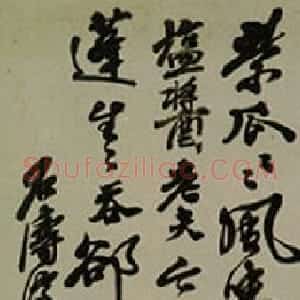 清代 石涛行书《题花卉图页》